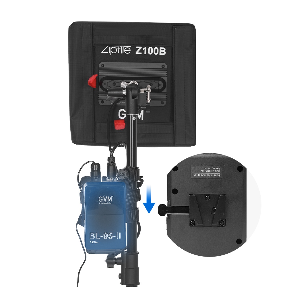 Zip Tile Z100B 100W Bicolor can be spliced, portable, support USB-C firmware upgrade light 7 电池