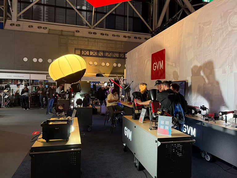 GVM Shines at IBC2025: Unlocking Creative Futures with Professional Video & Photography Lighting 1 Overview of GVM booth with professional lighting products at IBC2025