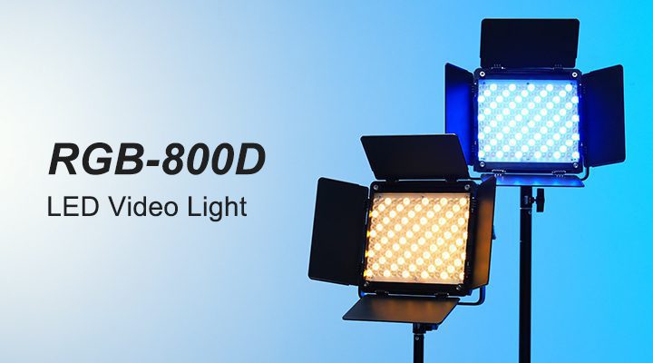 GVM 800D RGB LED panel light with cinematic RGB effects