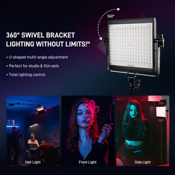 GVM-800D-III 40W Bi-color and RGB Video Panel Light 2 GVM 800D III 细节2