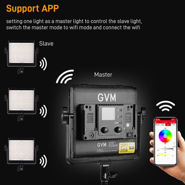 GVM-800D-III 40W Bi-color and RGB Video Panel Light 4 GVM 800D III 细节4