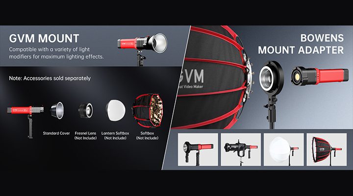 GVM PD60B 可搭配宝荣转接环 搭配各种配件