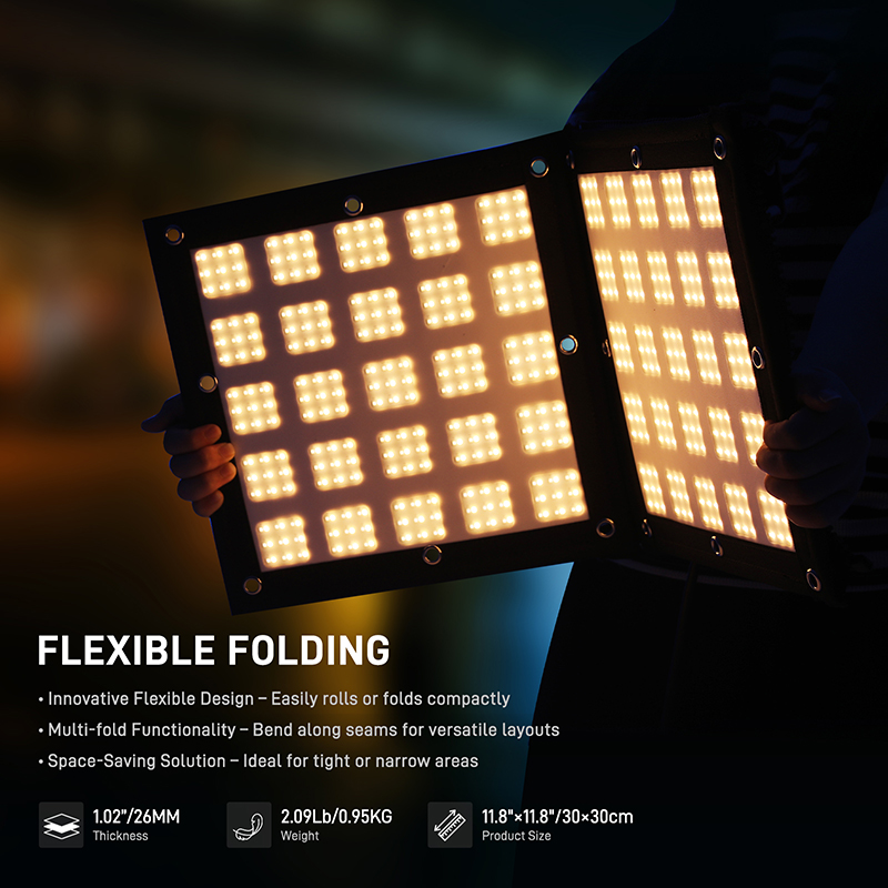 ZipTile Z100B 100W Bicolor can be spliced, portable, support USB-C firmware upgrade light 3 GVM Z100B 3