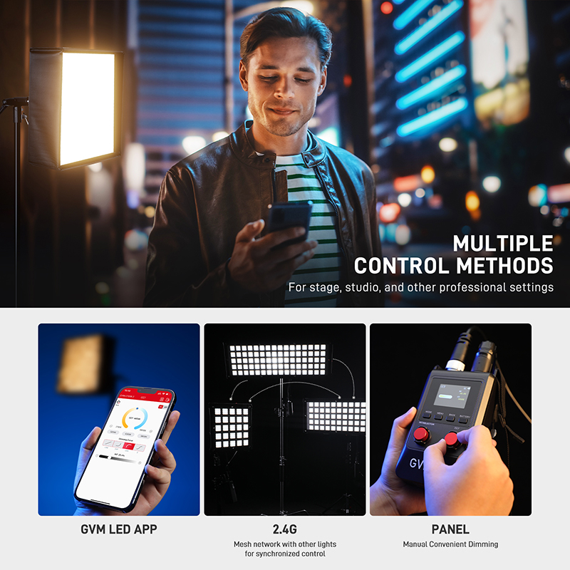 ZipTile Z100B 100W Bicolor can be spliced, portable, support USB-C firmware upgrade light 4 GVM Z100B 4
