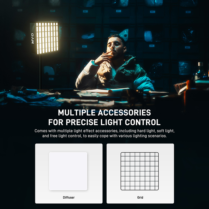ZipTile Z100B 100W Bicolor can be spliced, portable, support USB-C firmware upgrade light 5 GVM Z100B 5