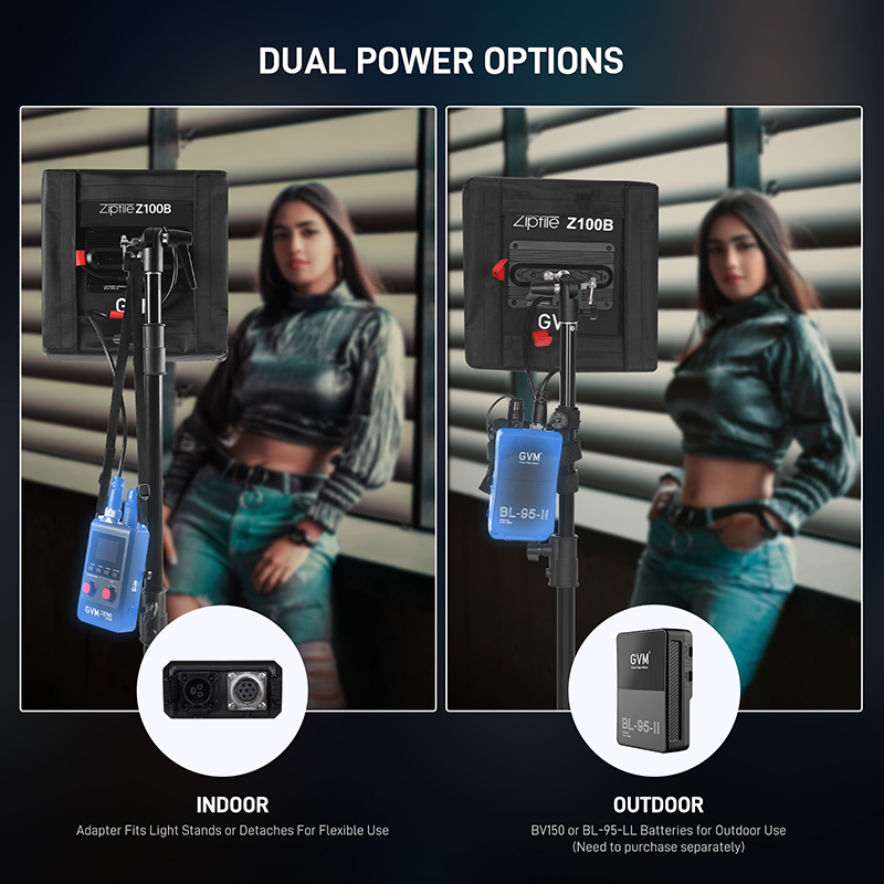 ZipTile Z100B 100W Bicolor can be spliced, portable, support USB-C firmware upgrade light 6 GVM Z100B 7