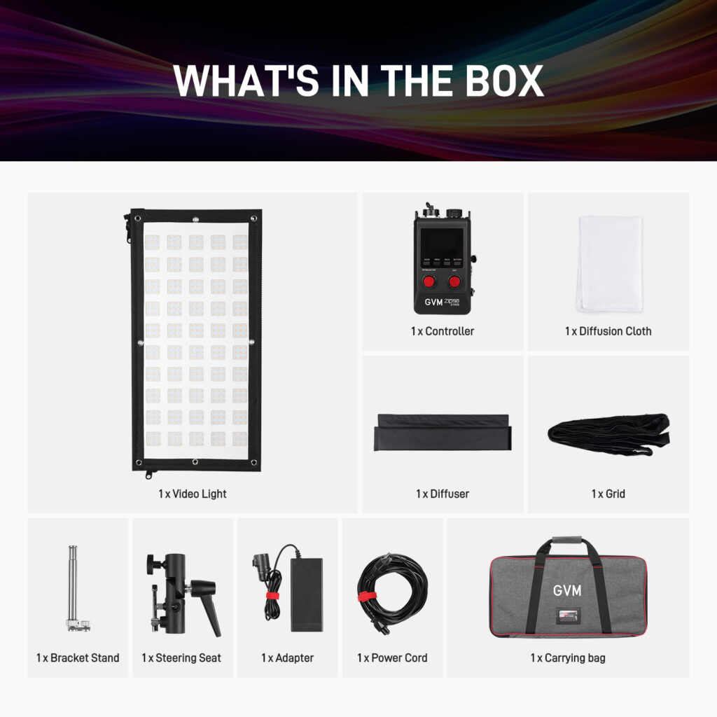 ZipTile Z150B 150W Bicolor can be spliced, portable, support USB-C firmware upgrade light 6 GVM Z150B 6