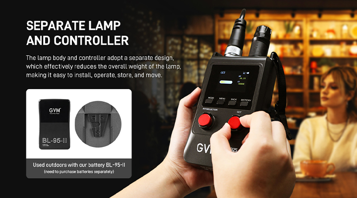 ZipTile Z150B 150W Bicolor can be spliced, portable, support USB-C firmware upgrade light 11 GVM Z150B 可用V口电池