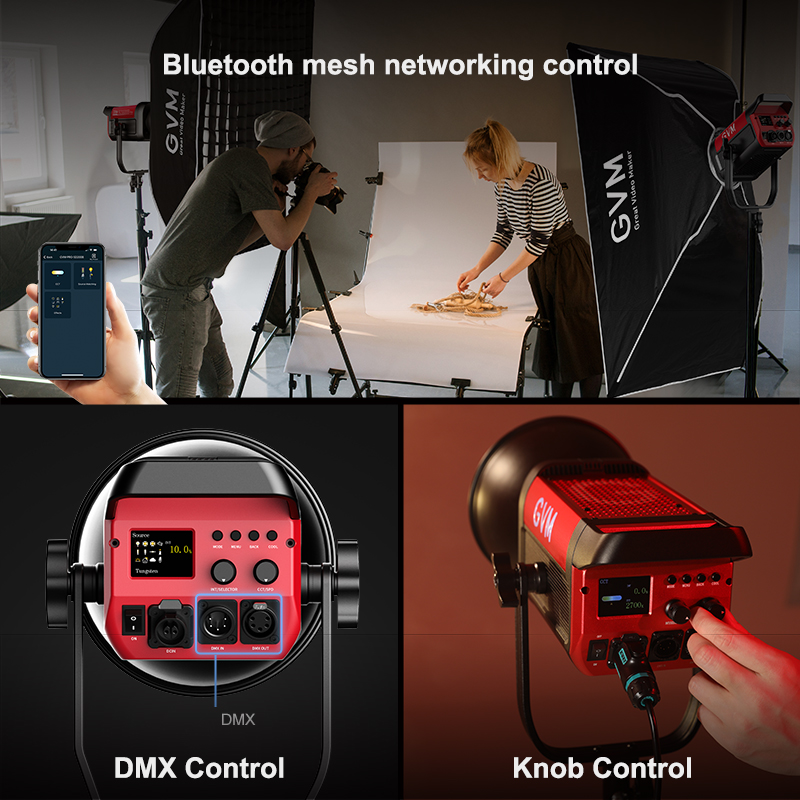 GVM PRO-SD200B 200W Bi-Color Mesh Bluetooth Monolight 4 PRO SD200B 控制方式