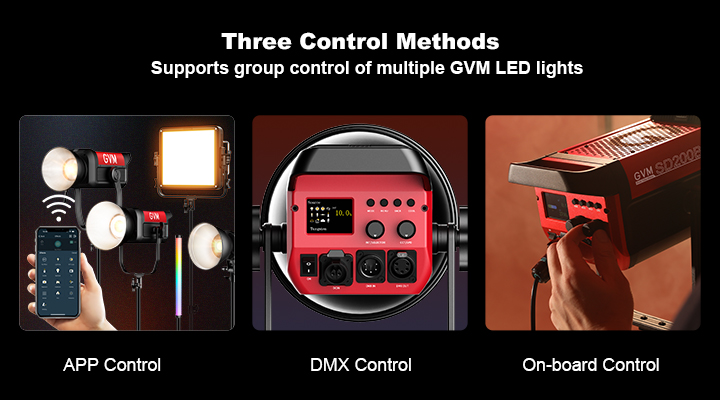 GVM PRO-SD200B 200W Bi-Color Mesh Bluetooth Monolight 8 PRO SD200B 控制方式2
