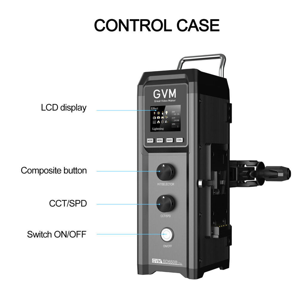 GVM PRO-SD650B 650W Waterproof Bi-Color Monolight(V-mount & Mesh Bluetooth) 6 PRO SD650B 控制台