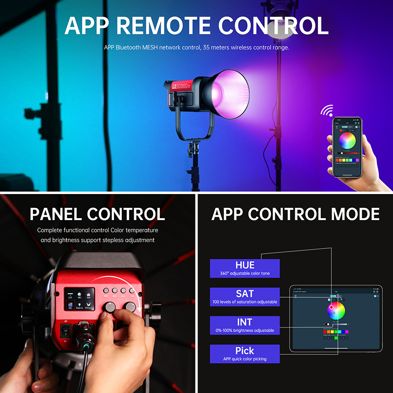 GVM PRO SD300C 300W High Power RGB&Bi-Color Monolight 6 PROSD300C细节6