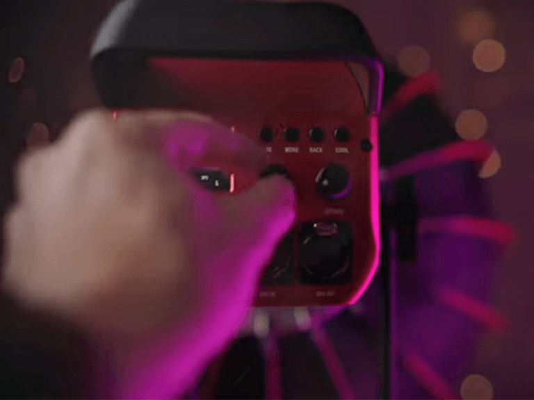 Top 10 Best Monolight LED Video Lights in 2026 4 Monolight LED Studio Light Control Interface - Fingers Tuning Menu in Studio Ambience