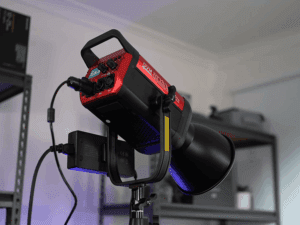 GVM SD300B Pro LED Video Light with Deep Parabolic Softbox, perfect as a key light in three point lighting setup for studio photography