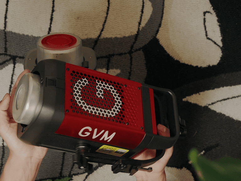 Portable GVM LED light ideal for podcast studio setups and on-the-go video production.